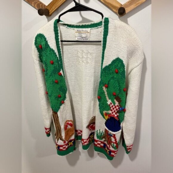 Vintage Women's Sweater with Tree and Apple Design - Picture 1 of 9